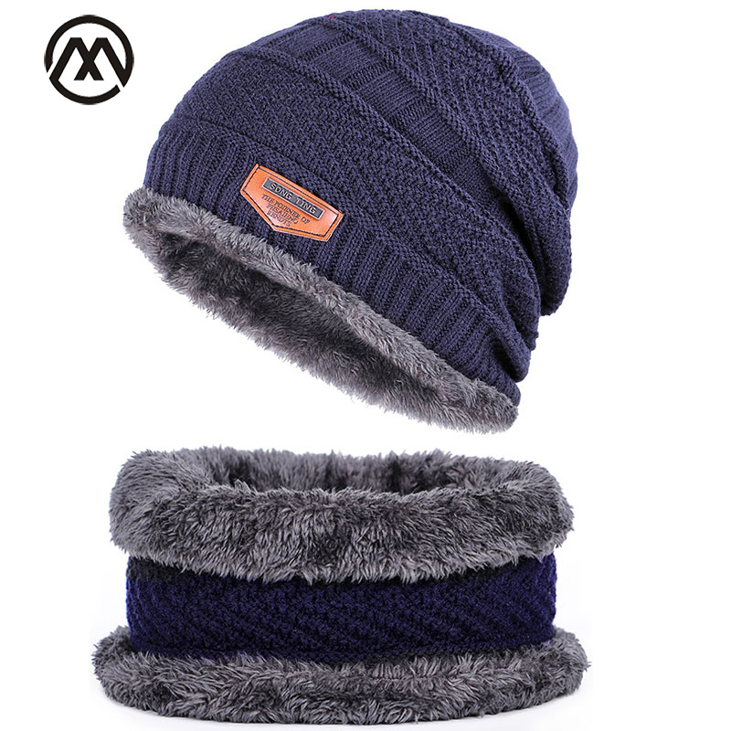 

Winter hat Peas man scarf set plus velvet thick men's face caps hood woman outdoor ear protection neck warm scarf knitted hat