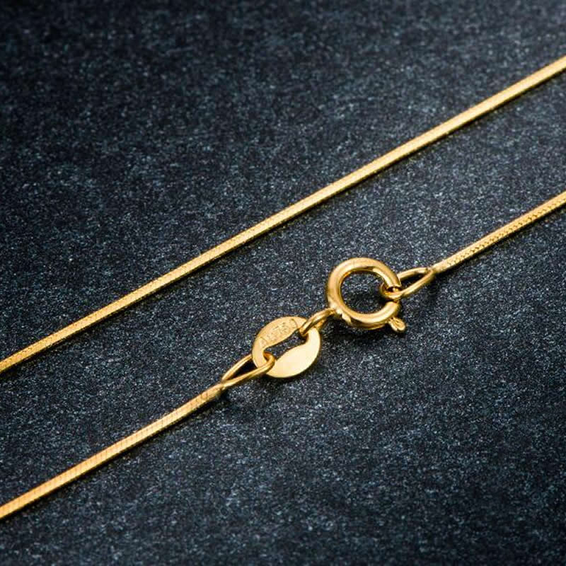 

Pure 18K Yellow Gold Necklace Women Snake Chain Necklace AU750 Gold P6252