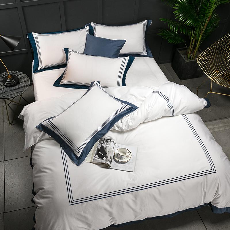 

Bedding Sets 48el White Luxury 100% Egyptian Cotton Full Queen King Size Duvet Cover Bed/Flat Sheet Fitted Set Pil, 10