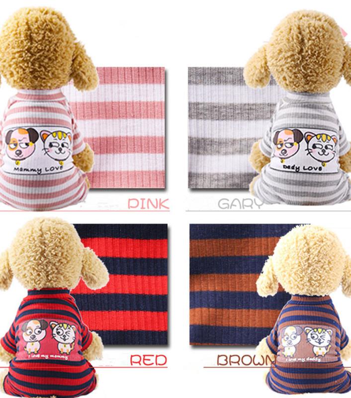 

Striped Dog Clothes Elastic Bottoming Shirt Pet Dog Striped Clothes Cotton Warm Winter T-shirt Cat Puppy Cosstume Apparel