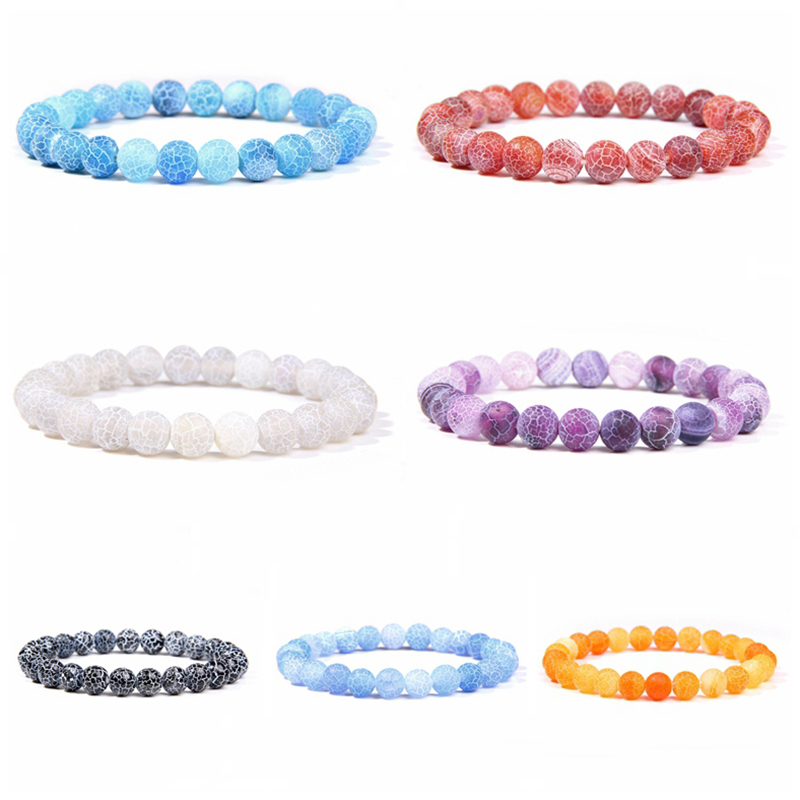 

Weathering Agat Beads Bracelet Men Jewelry White Veins Black Agat Bracelet For Women Frienship Bralcet Fashion Natural Accessory