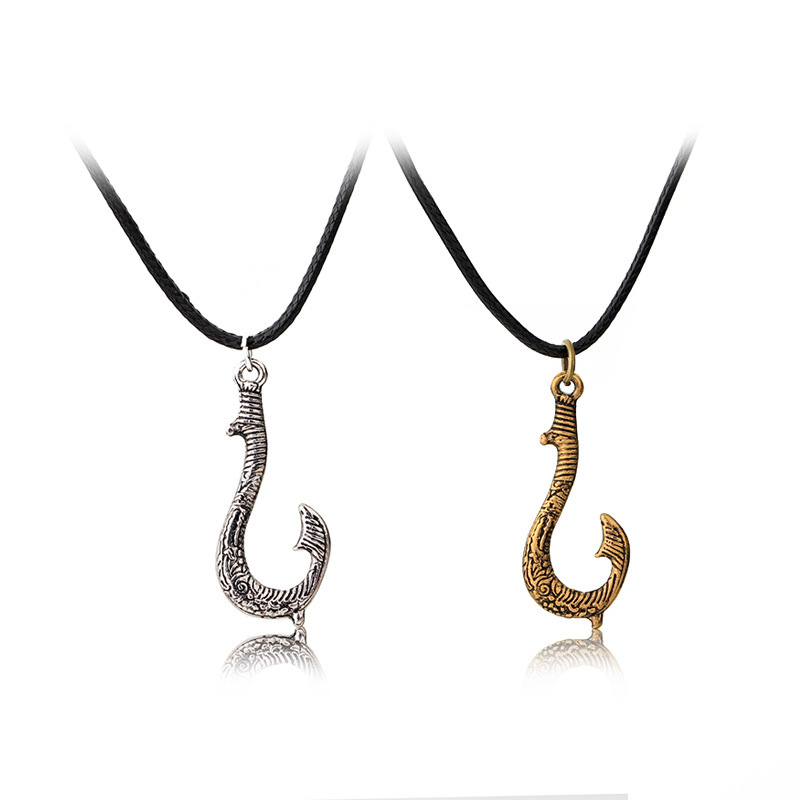 

Hot Selling Necklace Maui's Magic Hook Shape Vintage Punk Style Alloy Pendant Men Women Fashion Jewelry Wholesale
