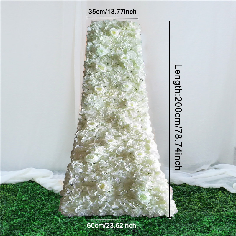 

200cm custom DIY wedding table runner floral backdrop decor trailing flower row arrangement supplies artificial flowers party, White