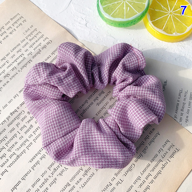 

2020 French Large Intestine Circle Floral Plaid Hair Tie Retro All-Match Elastic Hair Rope Scrunchies For Women