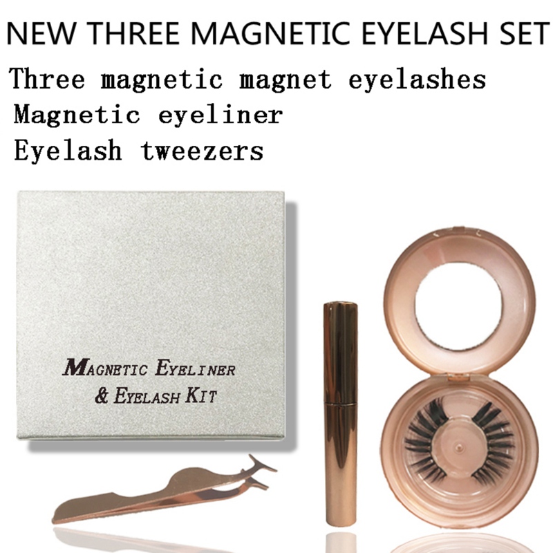 

Magnetic Eyeliner Magnet Eyelash Set Magnetic Eyeliner False Eyelashes Rose Gold Mirror Garden Box Set Makeup Tool