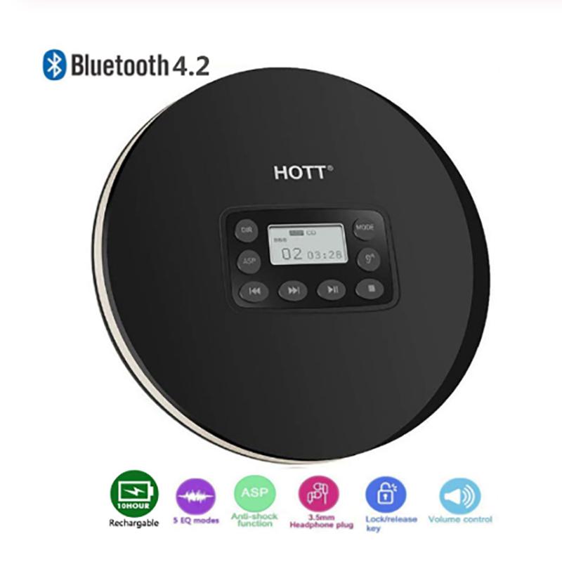

HO711T Portable Bluetooth CD Player Personal Walkman with LED, CD Player with Electronic Jumper Protection Shockproof Functio
