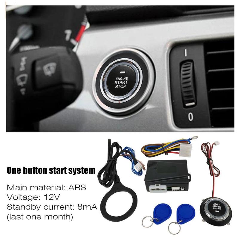 

12V Car Start Stop Button Engine Push Start Button Alarm RFID Lock Keyless System Door Push Tactile Buttons Antitheft