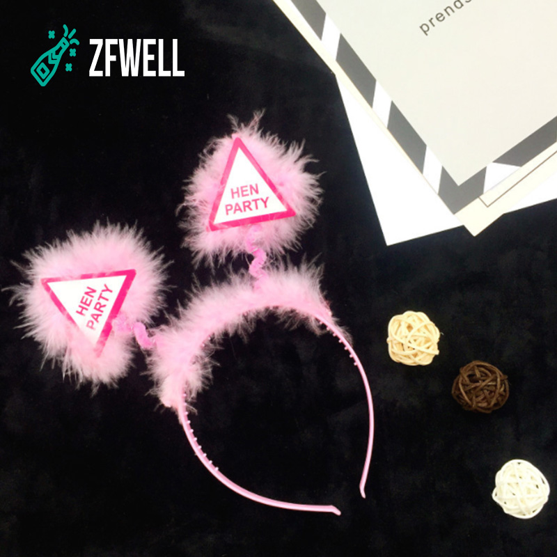 

ZFWELL 1pcs/lot Pink Hen party feather head buckle Bar event dress up single friend party hen headband fashion decoratio.9