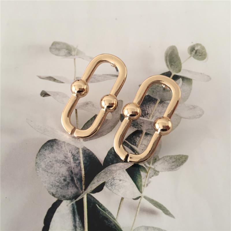 

Unique Trendy Gold Color Plating Side Ball Round Square Shape Stud Earrings For Unisex Daily School Party Chic Bohemia Jewelry