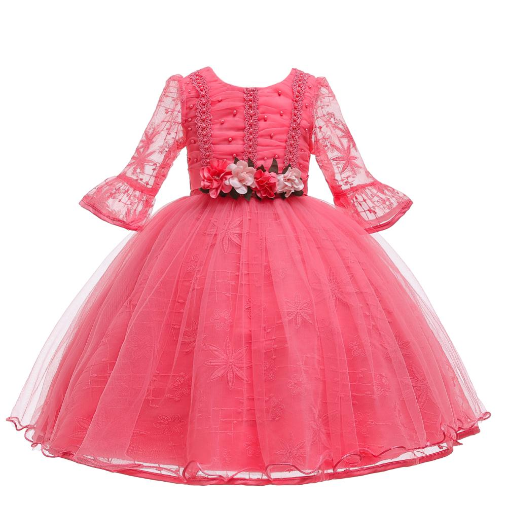 

High Quality 2-14y Fashion Lace Girl dress New Year Party Dress Christmas Dress for Girl Sleeveless Princess Baby Girls clothes, Pink
