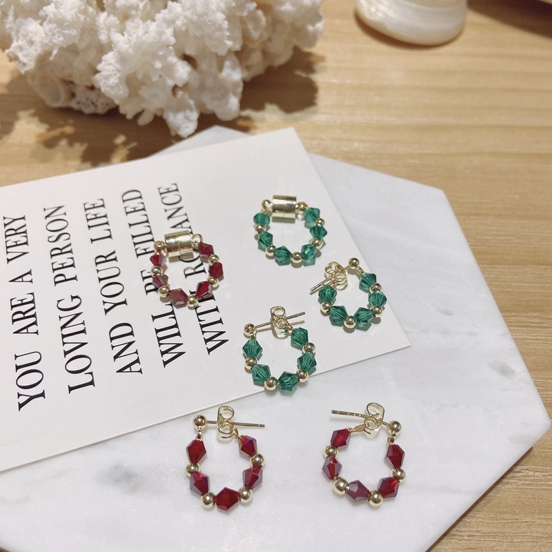

MENGJIQIAO Fashion Cute Acrylic Beads Hoop Earrings For Women Girls Elegant Simple Circle Boucle d'oreille Party Jewery Gifts