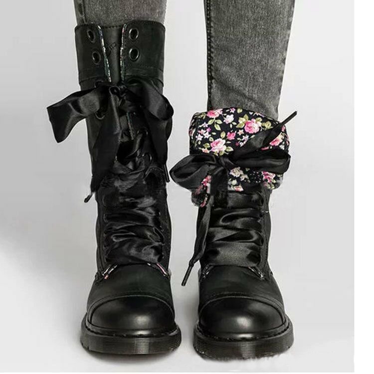 Western Style Customized Retro Lacing Brush Color Roman Boots For Women Hlaf Knight Boots Floral Printed Shoes Factory Wholesale