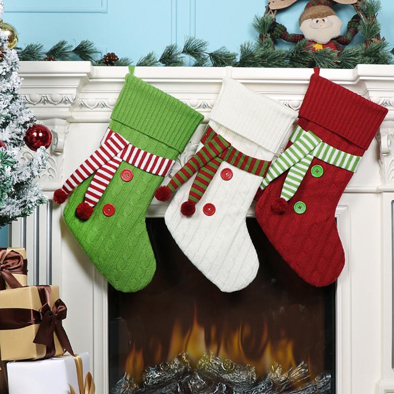 

Cute Christmas Hanging Socks Kids Gift Packing Pouch Bags Tree Hanging Sock Pendant Home New Year Decoration New