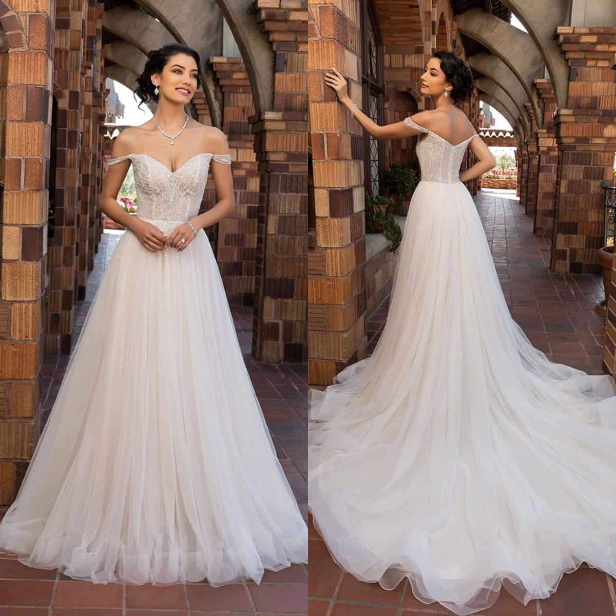 

Kitty Chen 2021 Wedding Dresses A Line Bohemia Lace Appliqued Bridal Gowns Sexy Off Shoulder Backless Wedding Dress Vestidos De Novia, Ivory
