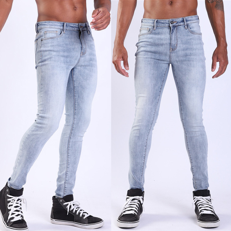 

New Fashion Men Skinny Jeans Slim Fit Pant casual Pant Long Men jeans Long Trouser, As pic