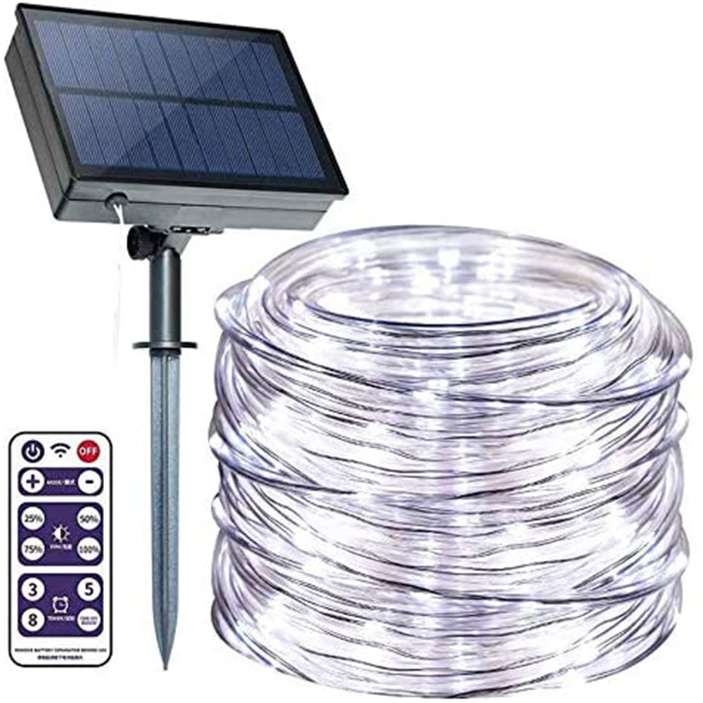

LED Strings, Solar Outdoor Rope Lights, 40FT 8 Modes Dimmable/Timer Remote String Light 1200mAh Ropes Solared Lighting Waterproof for Garden Decor