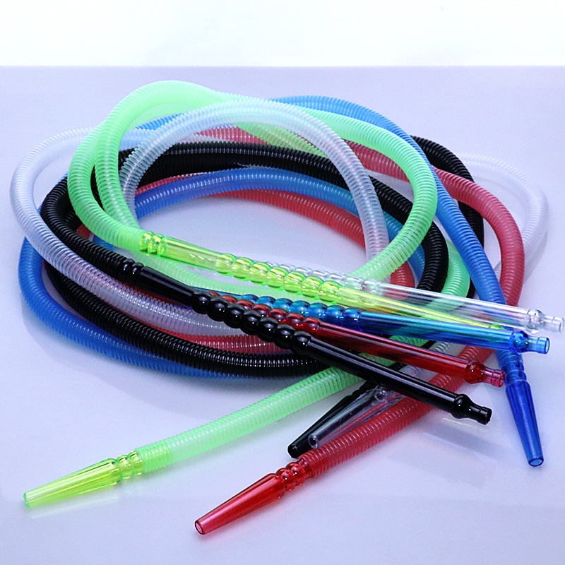 

60"Disposable hookah hose arabic hookah pipe PVC shisha accessory acrylic mouthpiece mixed color hookah hose factory direct sale