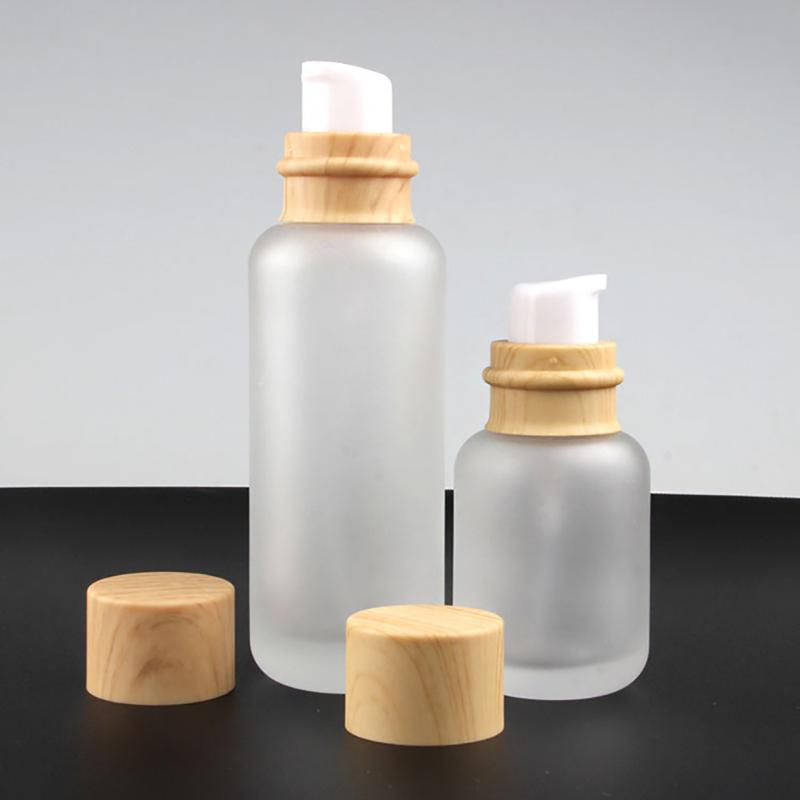 

110ml Glass Lotion Pump for Shaving Cream Bottle with Wooden Cap