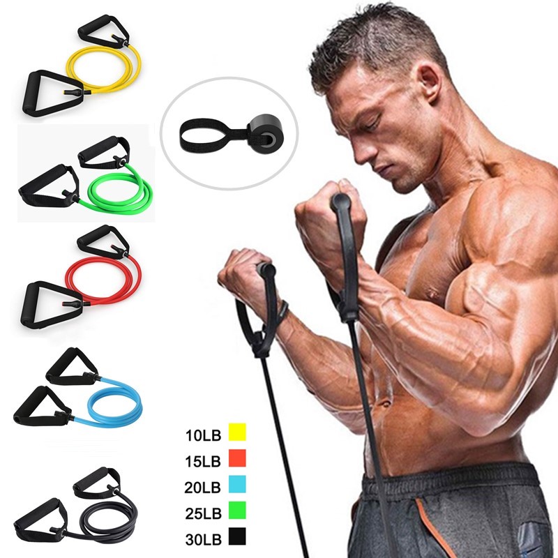 

6pcs/set Resistance Bands with Door Anchor for Men Women Home Fitness Yoga Pull Rope Workout Bands Rubber Tensile Expander