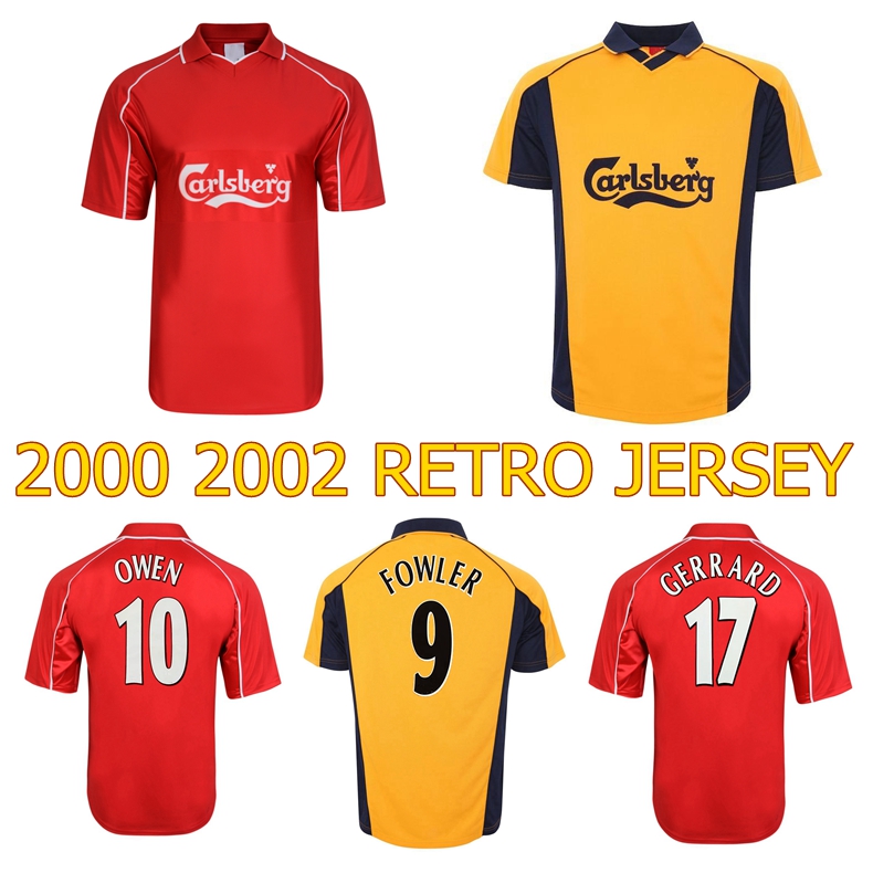 

2000 2002 Michael Owen Gerrard retro soccer jersey 2001 Heskey LITMANEN Fowler Redknapp CARRAGHER vintage classic football shirt, Home jersey