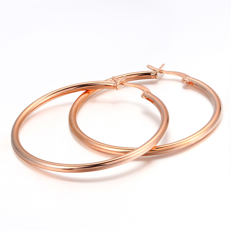 

ZHOUYANG Hoop Earrings For Women Classic Simple Punk Style Multi-size Optional Light Gold Color Gift Fashion Jewelry E093 E780