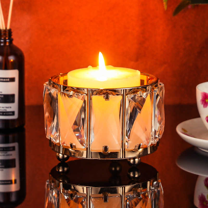 

Crystal Tealight Candle Holder Coffee Dining Table Wedding Christmas Halloween Home Decoration Factory Direct Sale CH00Z