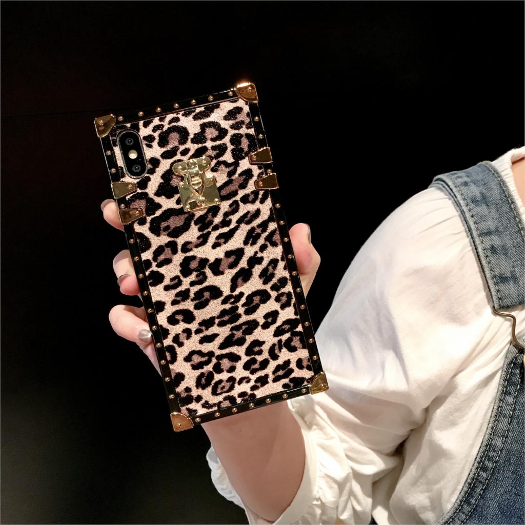 

Luxury Brand Sexy Leopard Pattern Phone Case For iPhone 11 Pro Max Xs Max XR Square Cover for Samsung Galaxy S10 S20 Plus Note10, Rose