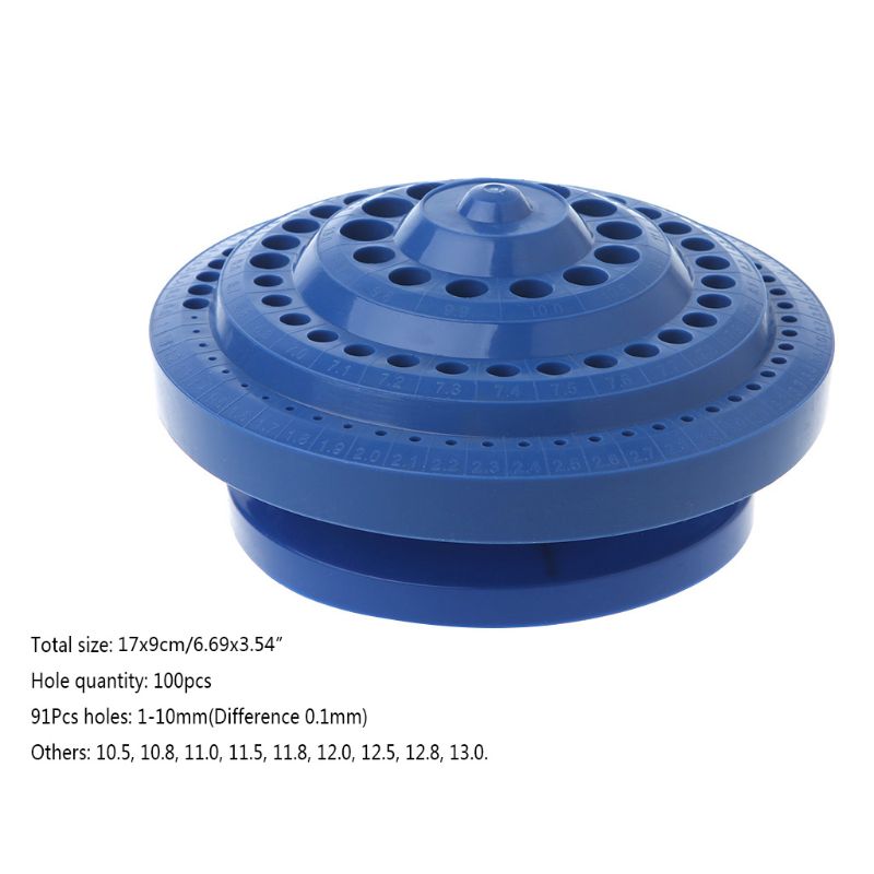 

100pcs Hole Drill Bit Storage Case Holder Round Shape Hard Plastic Organizer B95B