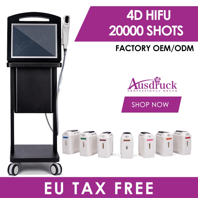 

Eu tax free 20000shots rf skin tightening machine radio frequency rf lifting 4d hifu ultrasound high intensity total 8 cartridge for choose
