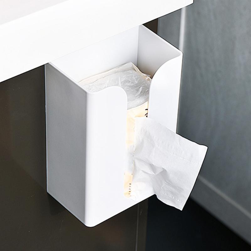 

Wall-mounted Bathroom Tissue Box Kitchen Paper Storage Case Punch-free Toilet Napkins Holder Organizer