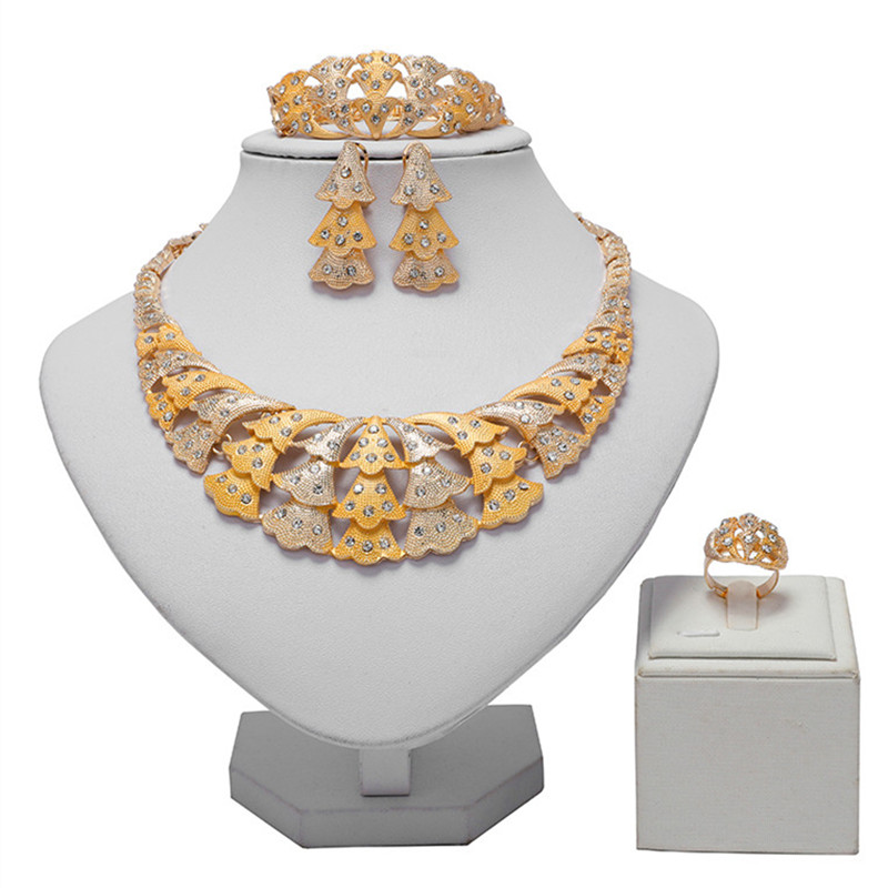 

ZuoDi African woman Jewelry sets Brand Dubai gold Bridal Jewelry set Wholesale nigerian woman Accessories Wedding set, As pic