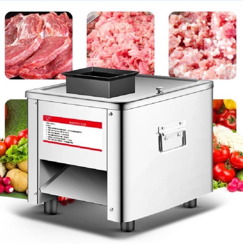 

Commercial Meat Slicer Stainless Steel Fully Automatic 850W Shred Slicer Dicing Machine Electric Vegetable Cutter Grinder