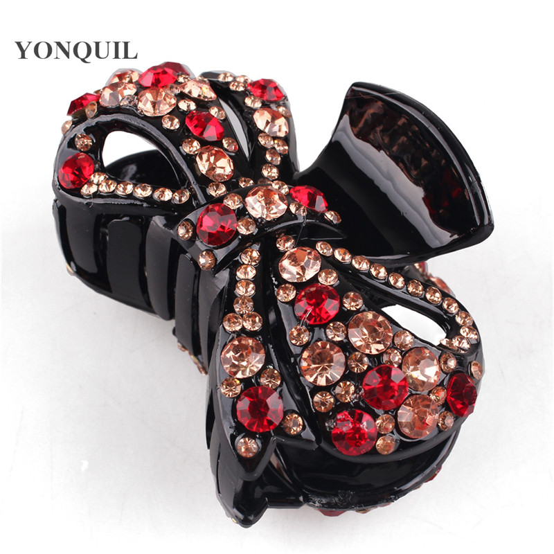 

Women Crystal Hair Claw Clamp Crab HairClip Resin Barette Top Crystal Rhinestone Hairpins Hair Clip Fahion Accessories