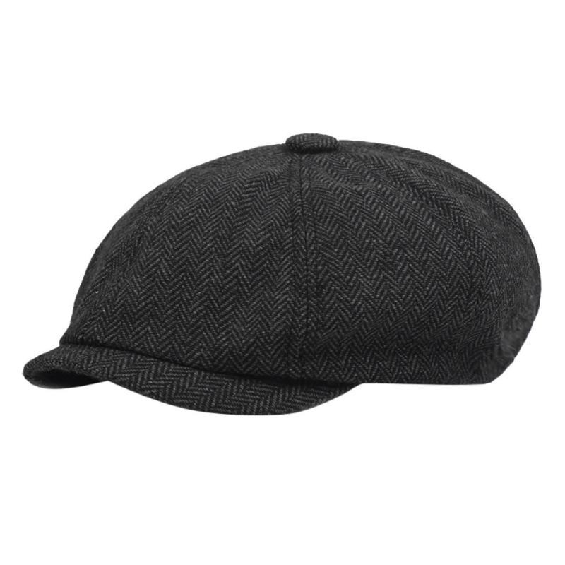 

Wool Newsboy Caps Men Herringbone Flat Caps Gatsby Cap Woolen Golf Driving Hats Vintage Inspired Hat Winter Peaky Blinders, Navy