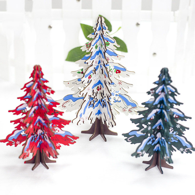 

Natural Wood DIY Christmas Tree Decoration Table Craft Gifts Ornament Xmas New Year Party Wedding Home Decor Supplies 63121