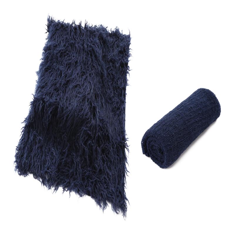 

2pcs Boys Girls Baby Photo Props Set Newborn Wrap Reusable Stretch Soft Photography Mat Warm 0-3 Months Long Ripple Shower Gift, White