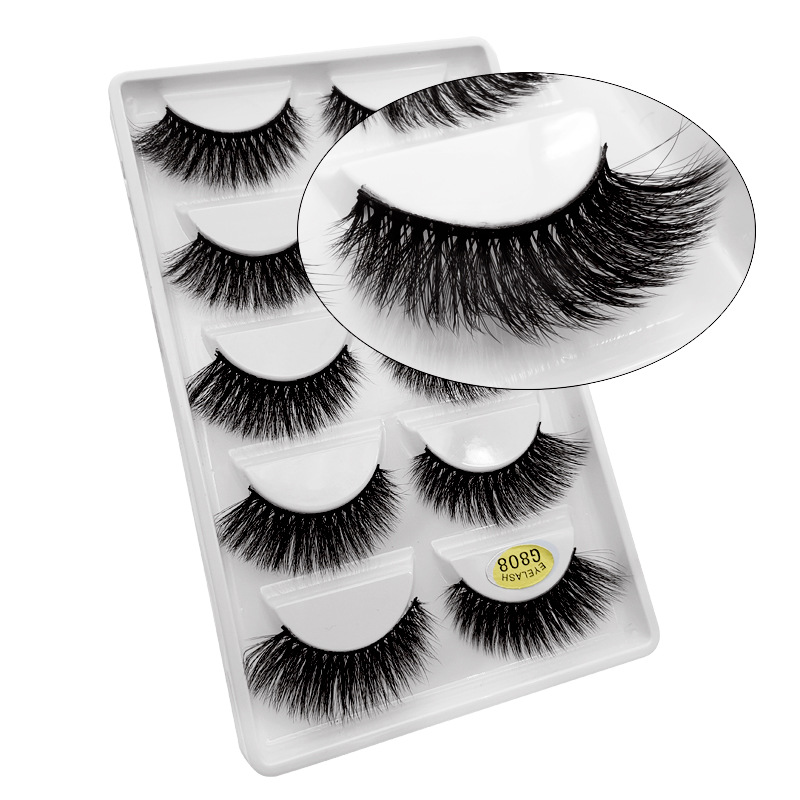 

5 Pairs/set 3D Mink Eyelashes Makeup natural Winged False Lashes Eye Lashes Extension