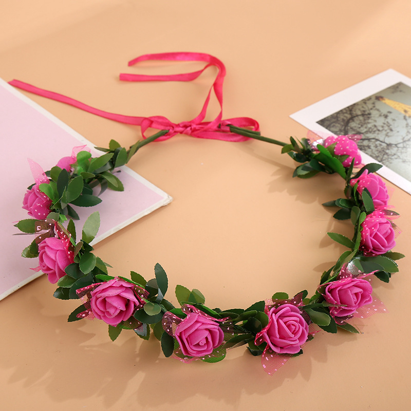 

Yk-0010 Delicate DIY Simulation Flower Wreath Floral Crown Headpiece Hair Hair Hoop New