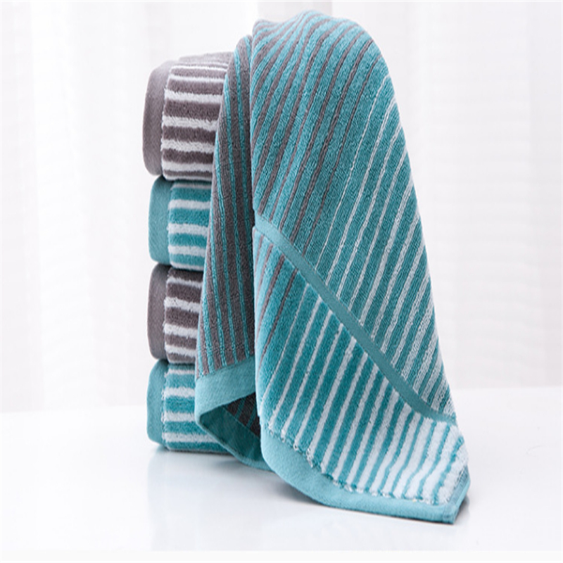 

3pcs Factory Men 's Cotton Towel Soft Absorbent Wipe Face Towel Can Be Customized LOGO Embroidery Dark Color 100 % Cotton Stripe, Dark gray