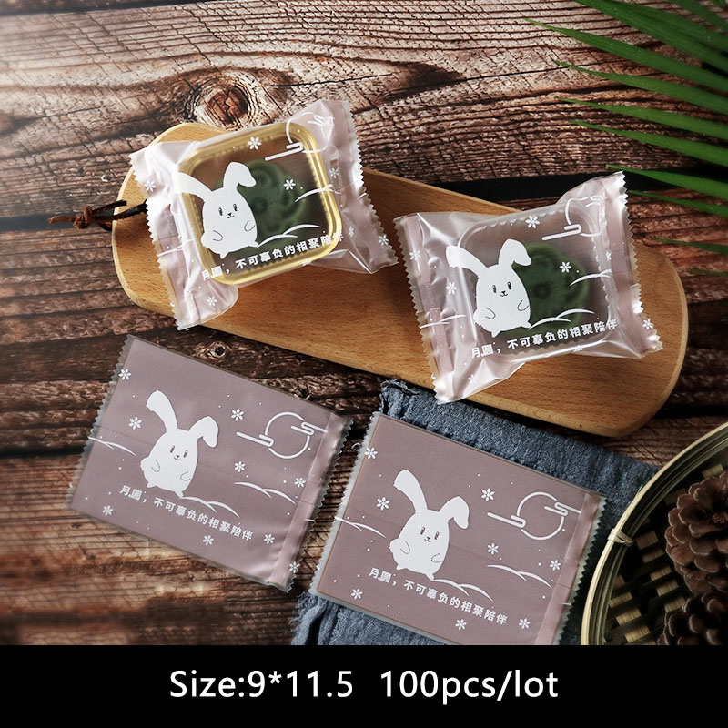 

100pcs/lot Candy Cookies Bag Homemade Pack Chinese Elements Purple Galaxy Cartoon Nougat Party Wedding Snack Pack