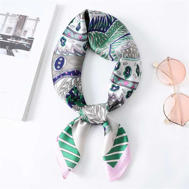 

Silk Women Square Scarf Office Lady Neckerchief Tie Fashion Print Tree Floral Foulard Femme Shawls and Wrap Bandana Hair Scarves