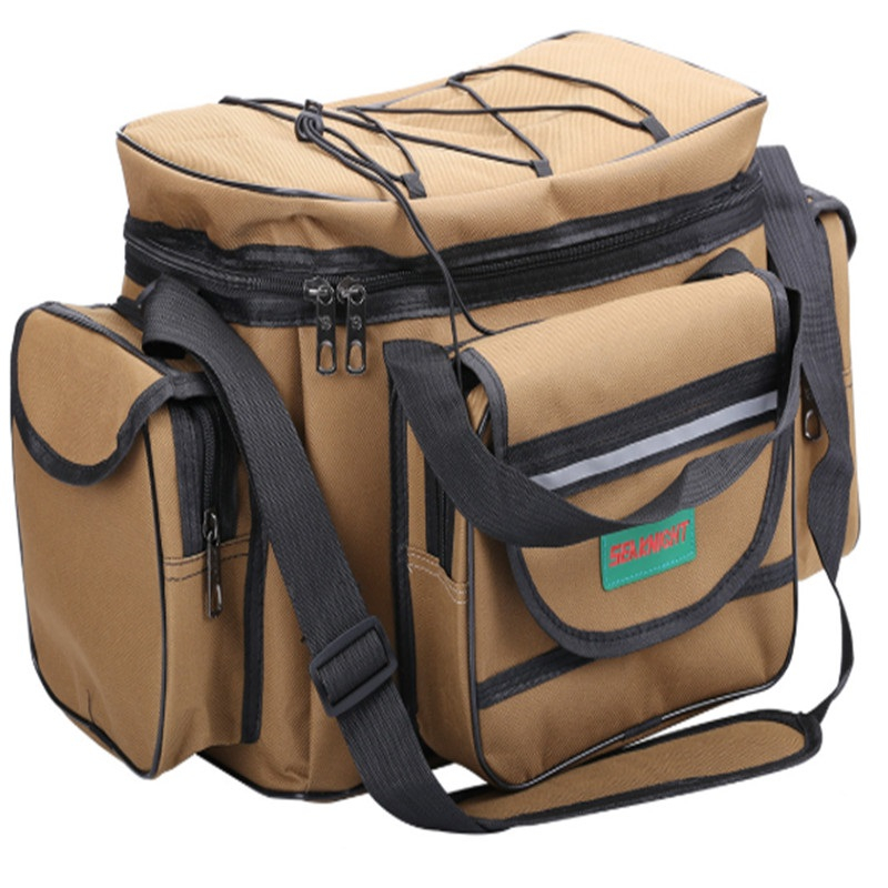 

Waterproof Fishing Bag Nylon Large Capacity Multi-Purpose Fishing Tackle Bag Two-Layer Outdoor Shoulder