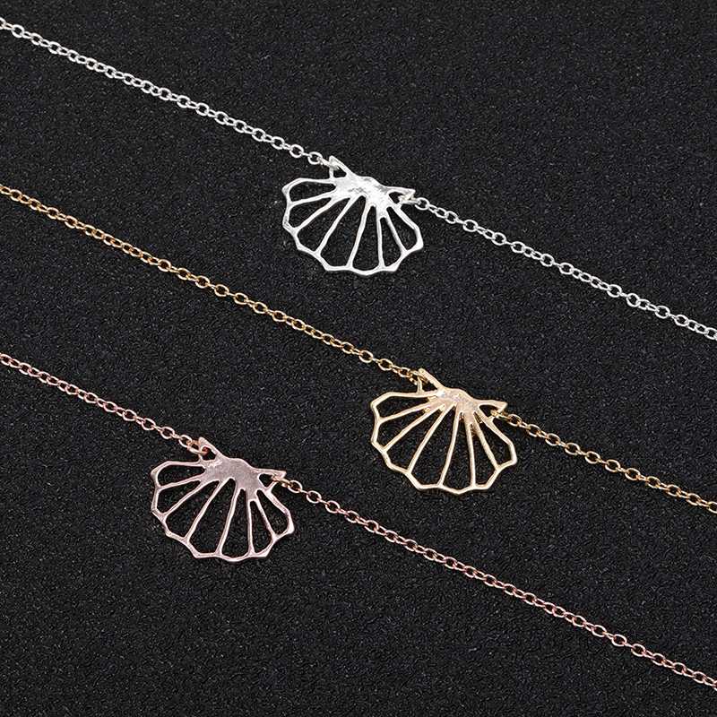 

Geometric Triangle Sector Origami Sea Clam Shell Bracelet Nautical Mermaid Conch Seashell Chain Bracelets for Beach Party