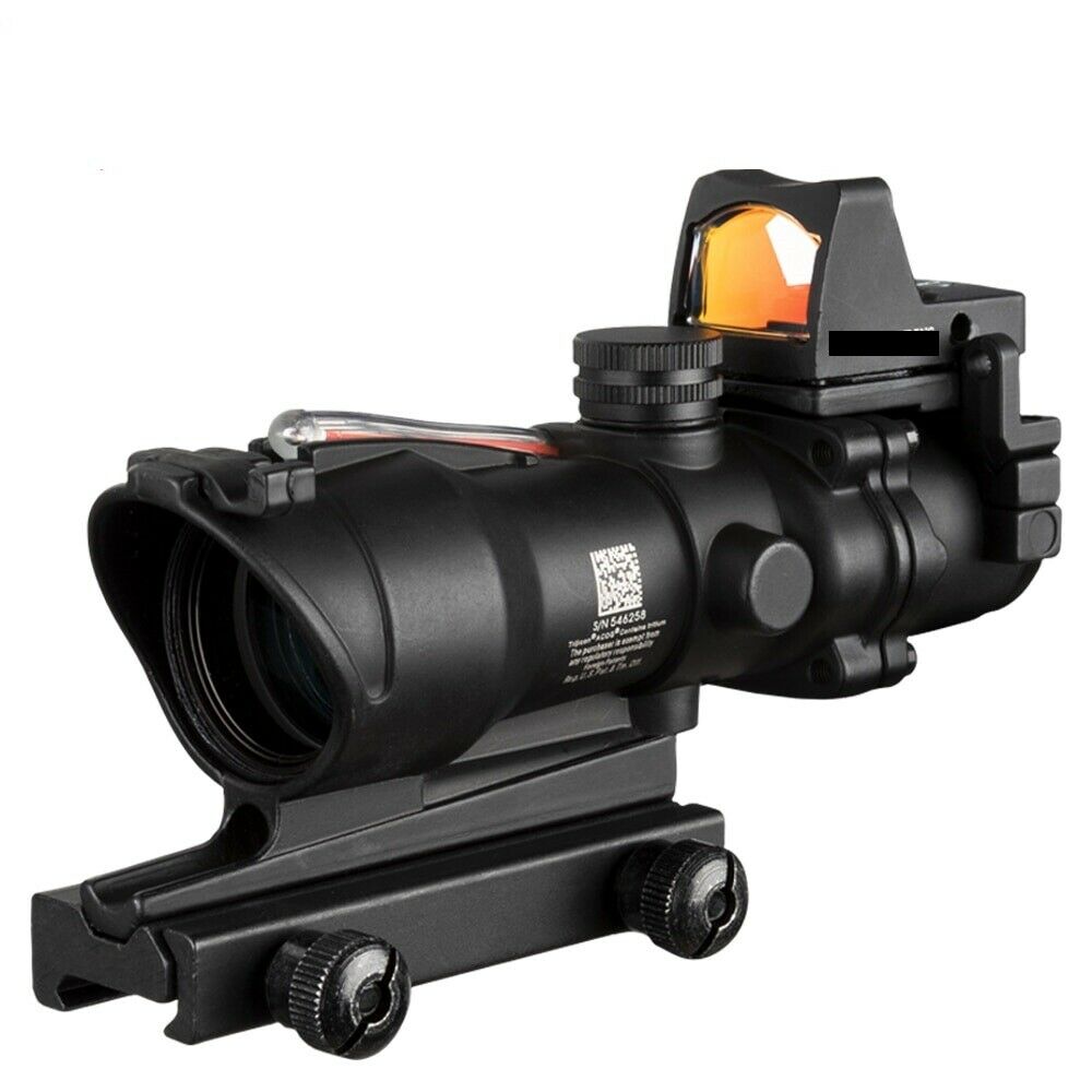 

Trijicon ACOG Style 4X32 Real Fiber Source Red Illuminated Scope w/ RMR Micro Red Dot