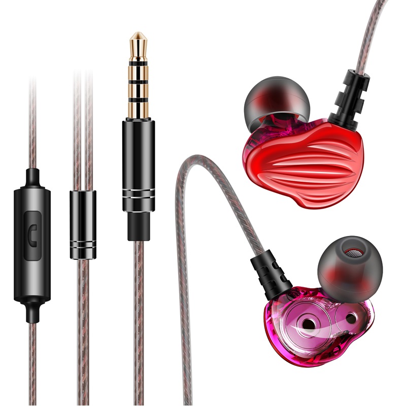 

Newest Fonge F6 Earphone Dual Driver Super Bass Headset with Mic Stereo for Mobile Phone fone de ouvido