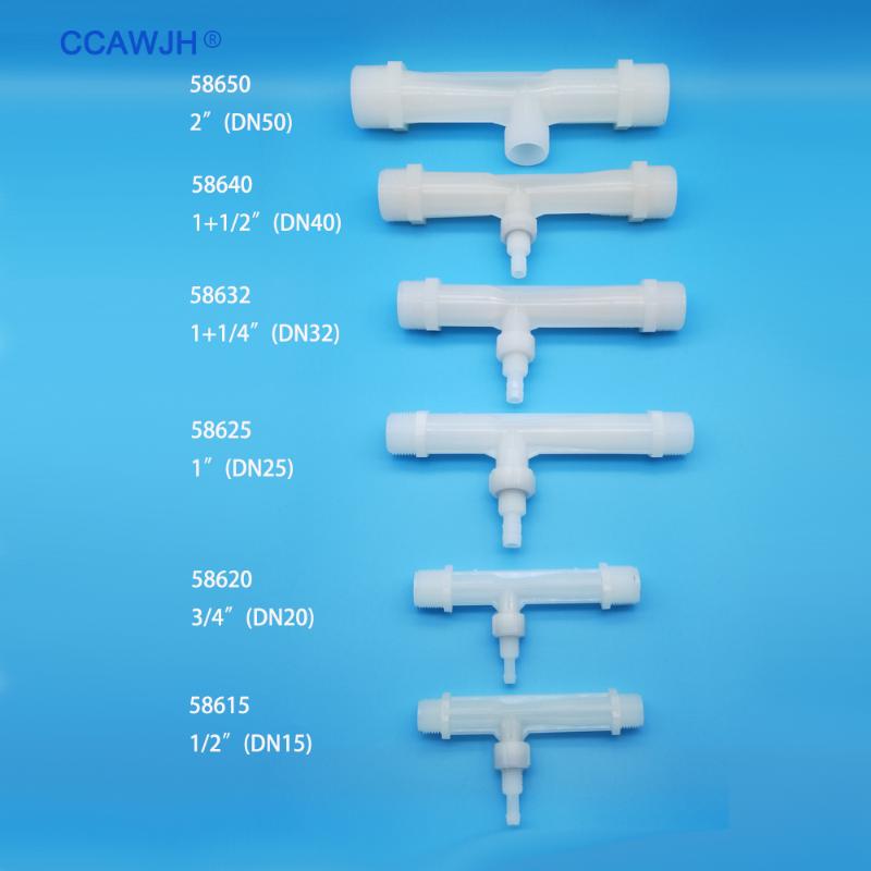 

PVDF 1/2", 3/4", 1", 1.25", 1.5", 2" Venturi Ejector Mix Ozone With Water With Built-in Anti-Back Flow Valve Anti-Oxidization