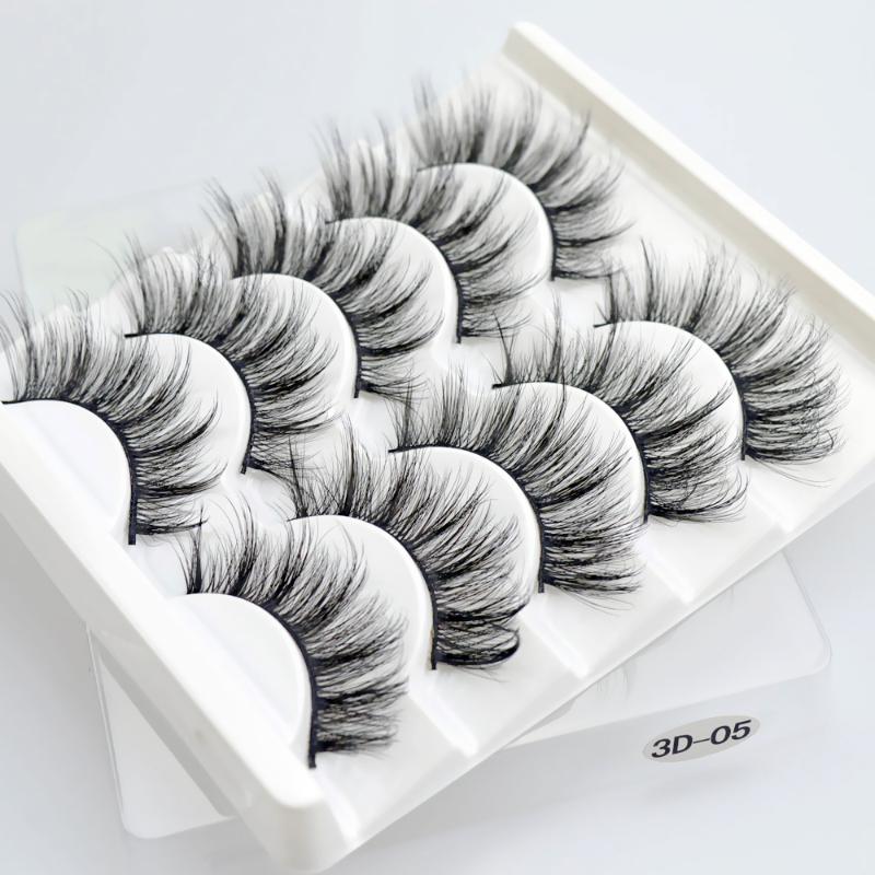 

5 Pairs 3D Mink Hair False Eyelashes Criss-cross Wispy Cross Fluffy length 9-16mm Lashes Extension Handmade Eye Makeup Tools
