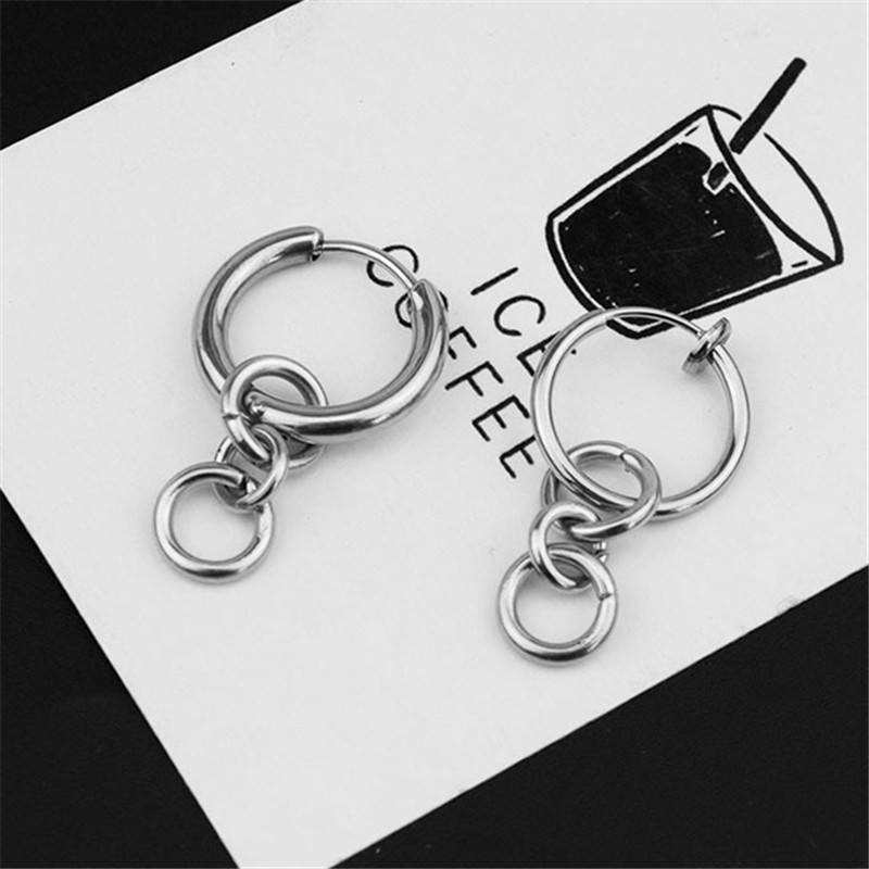 

Stud KPOP DNA Korean Double Circle Accessories Earrings Long Men Bangtan Boys V Earring For Women