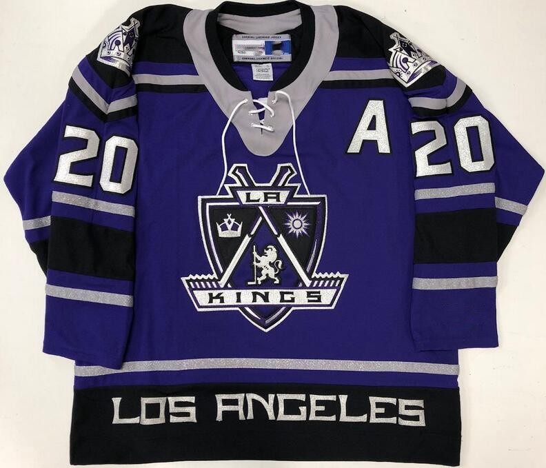 

2020 Los Angeles Kings#LUC ROBITAILLE Embroidery Stitched Customize any number and name Jerseys, Black