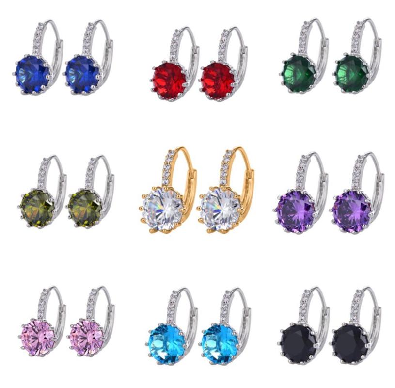 

Free shipping hoop earrings ear buckle 10 color earrings 2020 modelfashion accessories wild products temperament zircon